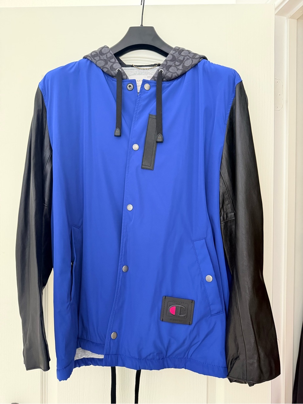 Coach x Champion Blue and Black Hooded Jacket
